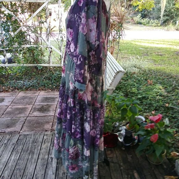 Wayward Fancies eShakti Maxi Floral Dress 2X 22W - Picture 4 of 11